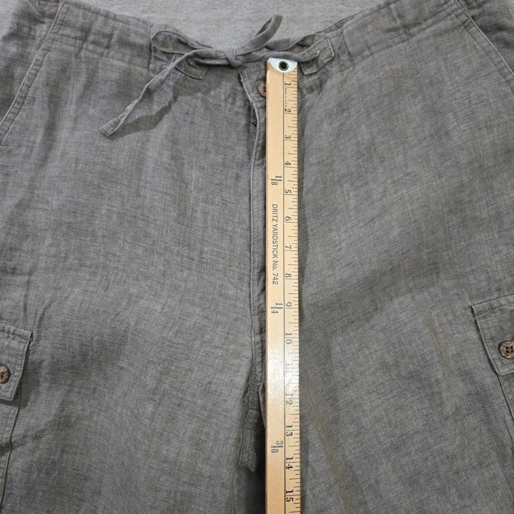 Caribbean Linen Cargo Pants Men 38x29 Relaxed Coastal Beachy Resort Quiet Luxury